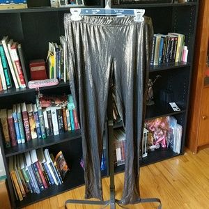 NWT Torrid black and gold lamé leggings, size 2